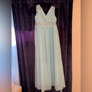Girls Powder Blue Formal Dress